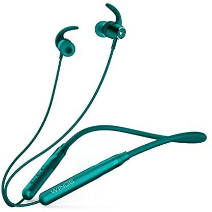 Wings Sling100, Bluetooth 5.1 Wireless Headphones Neckband In Ear Earphones, Environmental Noise Cancellation, Vibration Alert 20 Hours Playtime - Teal, (Wl-Sling100-Teal)