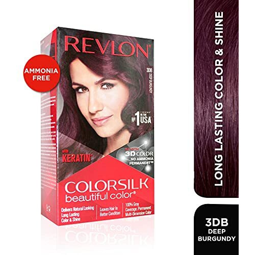 Revlon Colorsilk Permanent Hair Color For Women, Salon Quality Hair Colour At Home With Up To 100% Grey Coverage, Pro-Keratin, No Ammonia, Up To 8 Weeks Of Colour, Deep Burgundy 3Db (Pack Of 1)