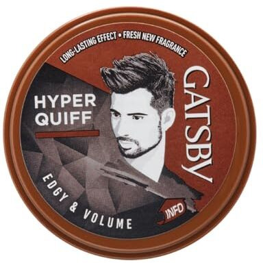 Gatsby Japan Hair Styling Wax - Edgy & Volume, For Hyper Quiff Style, Non Sticky, Volumizing Finish, Anytime Re-Stylable, Easy Wash Off, 75Gm