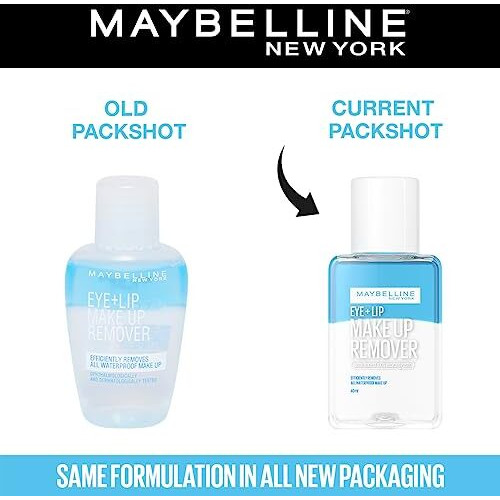 Maybelline New York Eye + Lip Makeup Remover, Bi-Phase, Efficiently Removes Waterproof Makeup, 40Ml