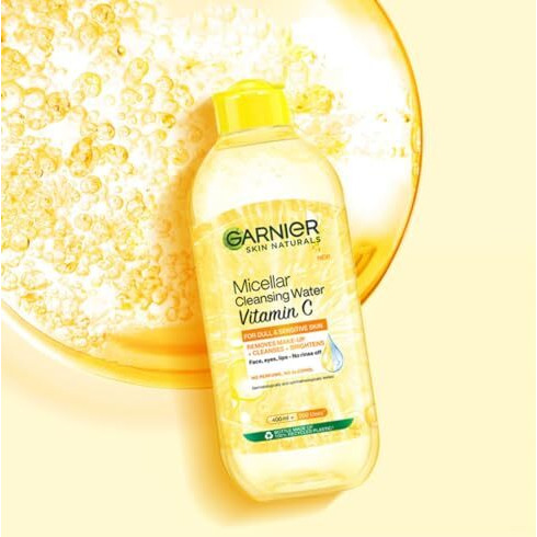 Garnier Skin Naturals, Cleansing Water, Cleansing & Brightening, Micellar Water With Vitamin C, 125 Ml