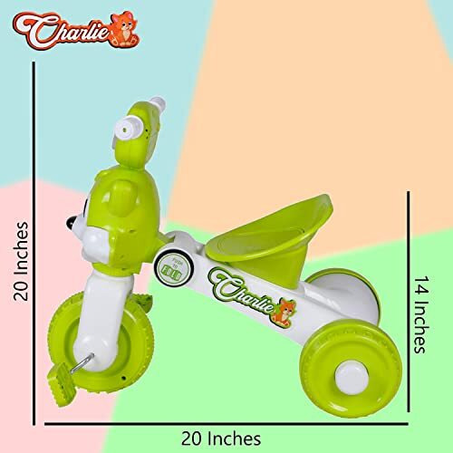 Fun Ride Boy's And Girl's Charlie Foldable Baby Tricycle With Music And Lights, Trikes Perfect For Indoors - Easy To Fold And Store Tricycles For Kids (Green, 18-36 Months, Weight Upto 18 Kg)