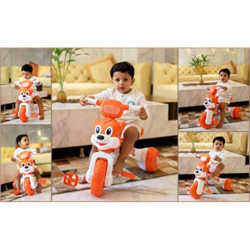 Fun Ride Boy's And Girl's Charlie Foldable Baby Tricycle With Music And Lights, Trikes Perfect For Indoors - Easy To Fold And Store Tricycles For Kids (Green, 18-36 Months, Weight Upto 18 Kg)