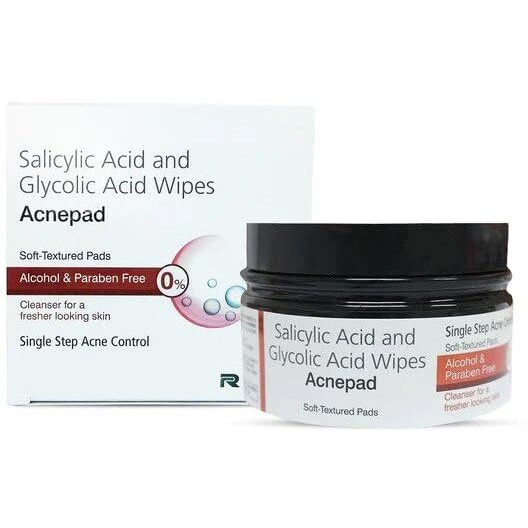 The 9192 Acnepad Soft-Textured Pads For Acne Control - Improve Skin Smoothness, Cleanse And Freshen - Face Wipes For Men & Women - 50 Count
