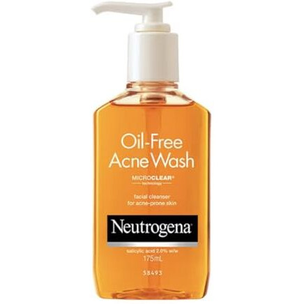 Neutrogena Oil Free Acne Wash | Deep Cleansing Face Wash With Salicylic Acid | Hydrating, Alcohol Free, Non Comedogenic & Dermatologically Tested | For Oily Acne Prone Skin | 175Ml