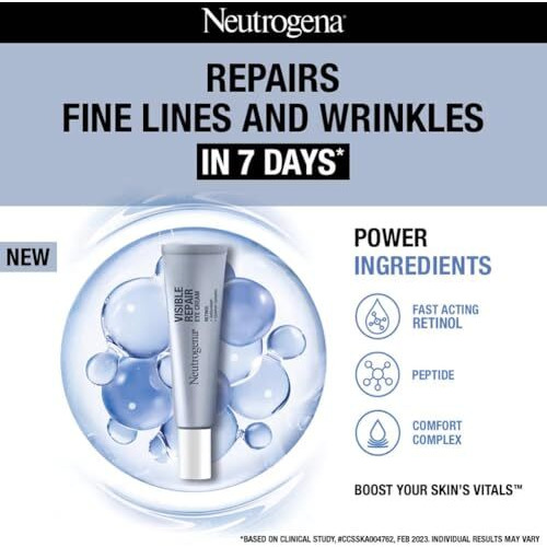Neutrogena Visible Repair Retinol Day & Night Eye Cream Boosts Collagen For Anti-Ageing & Fine Lines 15G
