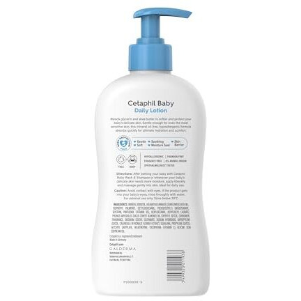 Cetaphil Baby Daily Lotion, Suitable For BabyS Delicate Skin, Shea Butter And Vit E, Dermatologist Tested And Pediatrician Recommended, 400 Ml