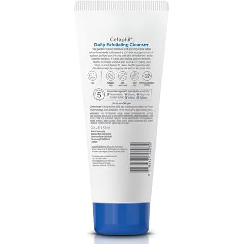 Cetaphil Daily Exfoliating Cleanser 178 Ml For Normal, Dry & Oily Skin,Scrub For Glowing Skin, Non-Irritating