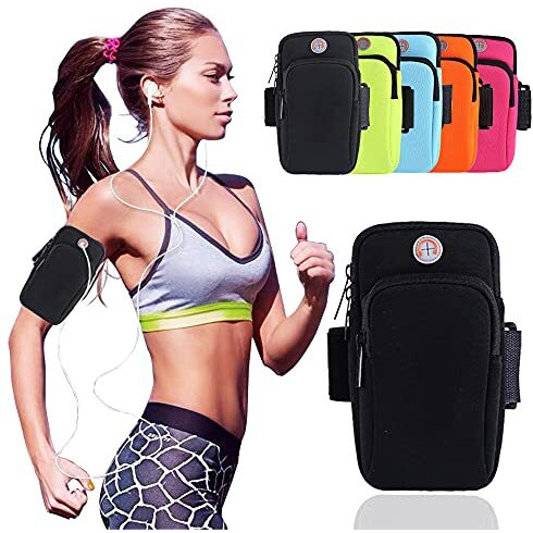 Sunkizzrs Armband For Running - 6.8 Inch Waterproof Washable Mobile Holder Arm Band For Fitness Gym Outdoor Sports, Armband For Iphone/Vivo/Oppo/Samsung/Sony/Motorola/Xiaomi Redmi (Black)