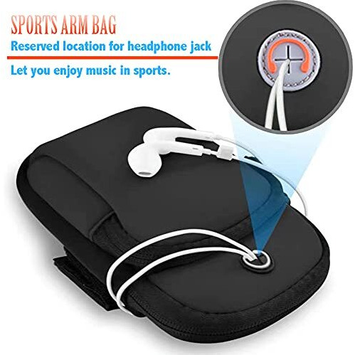 Sunkizzrs Armband For Running - 6.8 Inch Waterproof Washable Mobile Holder Arm Band For Fitness Gym Outdoor Sports, Armband For Iphone/Vivo/Oppo/Samsung/Sony/Motorola/Xiaomi Redmi (Black)