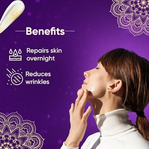 Rania Night Cream With Vitamin C, 24K Gold, Niacinamide|Non-Oily Anti Ageing Moisturizer| Suitable For All Skin Types | Repairs Dry Skin Overnight, 45G