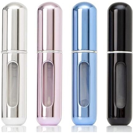 Fronted 4 Pcs Refillable Perfume Atomizer Bottle, Portable Travel Mini Spray Bottles, Cologne Dispenser Perfume Bottles, Portable Empty Spray Bottle For Travel Multicolor