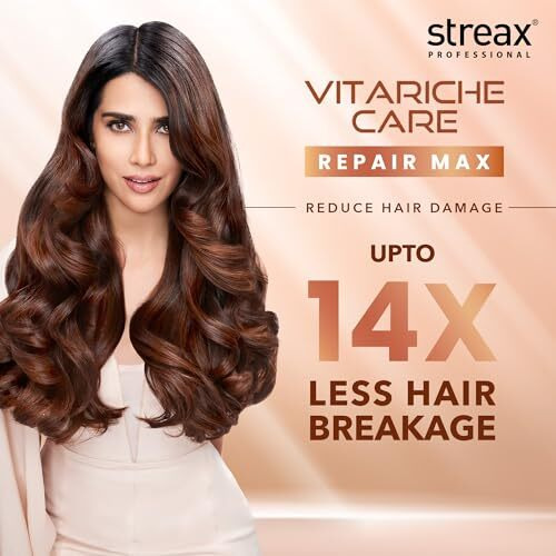Streax Professional Vitariche Care Repair Max Shampoo For Women | Hair Shampoo With Biovit-A-Ox Complex, Hydrolysed Flax Protein & Ceramide| Mild Shampoo For Dry, Damaged Hair, 300Ml