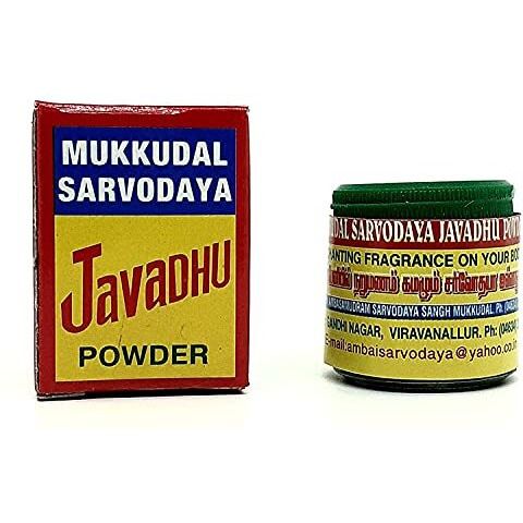 Mukkudal Sarvodaya Bns Sarvodaya Javadhu Herbal Scented Powder For Cloth And Body - Pack Of 5