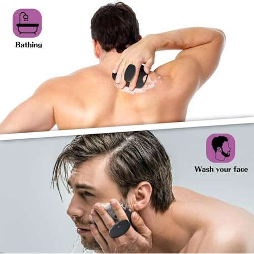 Episkey Silicone Body Scrubber,Shower Scrubber For Nourishing Cleaning & Exfoliating Your Skin Lather Boosting Bristles With Ergonomic No-Slip Handle, Body Exfoliator For Men And Women Bath Brush (Bbb)
