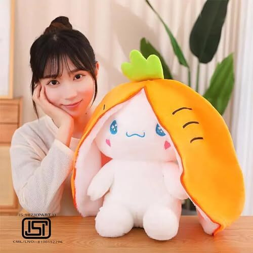 Besties Plush Toy Reversible Dog Soft Toy | Easter Dog Stuffed Animal Cute Dog Plushie | Birthday Gift For Boys Girls And Kids (34 Cm, Orange Dog)