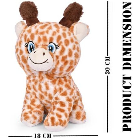 Besties Kids Sitting Girrafe Print Animal Soft Toy For Girls/Kids | Stuffed Plush Animal | Ideal For Birthdays & Special Occasions - Height 30 Cm