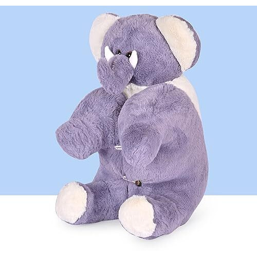 Besties Premium Fur Elephant Soft Toy Cum Pillow Voilet - Height 45 Cm