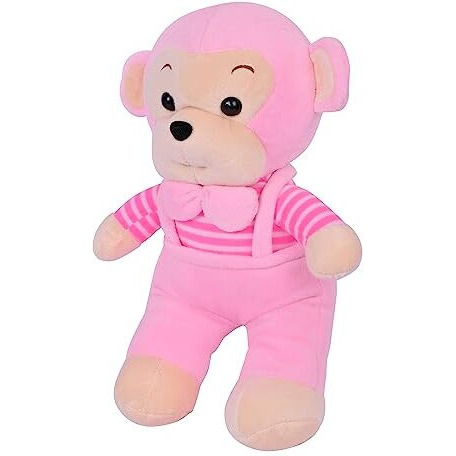 Besties Soft Stuffed Plush Monkey Animal Toy For Kids Room Home Decoration (Size. 32 Cm) (Pink)