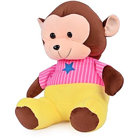 Besties Soft Stuffed Plush Monkey Animal Toy For Kids Room Home Decoration (Size. 40 Cm) (Pink)