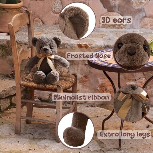 Vyusit Brown Teddy Bear Stuffed Animals, 13 Soft Cuddly Stuffed Teddy Bear Plush Cute Plush Toys For Birthday New Year ValentineS Day Wedding Party