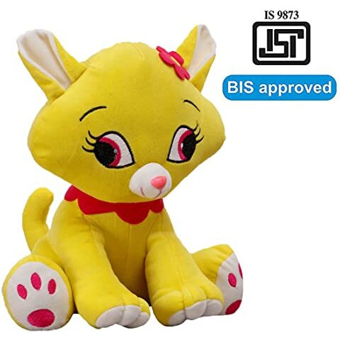 Playtoons Stuffed Animals Soft Toys (33 Cm, Adorable Cat -Yellow)