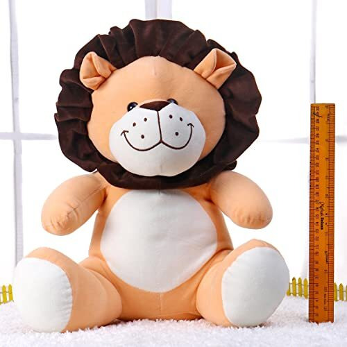 Playtoons Stuffed Animals Soft Toys (60 Cm, Lion Soft Toy - Peach)