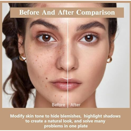 Huda Girl 3 In 1 Makeup Palette Warms Concealer For Dark Circles, Blush And Highlighter Palette, Oil Control Pro Concealer For Face Makeup, Conceal Correct & Contour For All Skin Types