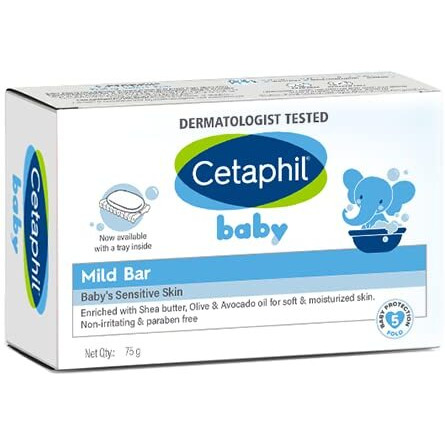 Cetaphil Baby Mild Bar For Face And Body Pack Of 3, (75G X 3, Sensitive Skin)