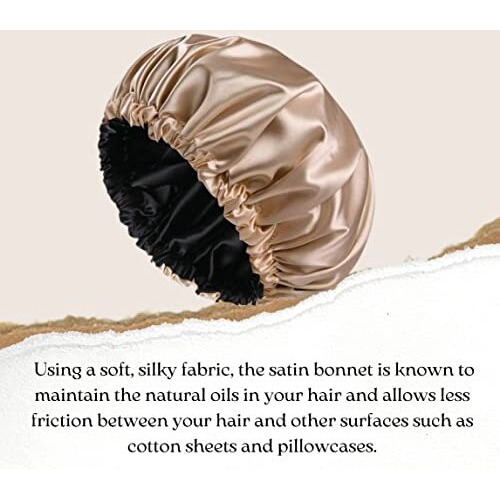 Atrube Women's Satin Silk Bonnet For Hair With 2 Satin Pillowcase And 3 Premium Scrunchies, Adjustable Silk Hair Cap For Sleeping, Satin Bonnet For Curly Hair With Ribbon Tie Band