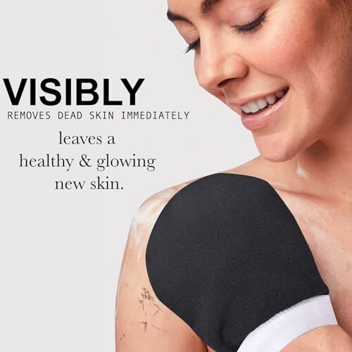Sellbotic Exfoliating Bath Glove For Dead Skin Body | Scrub Glove For Dead Skin Black| Gentle On The Skin | Improves Circulation Stimulates | Unisex | Easy To Use| (Black)
