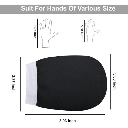 Sellbotic Exfoliating Bath Glove For Dead Skin Body | Scrub Glove For Dead Skin Black| Gentle On The Skin | Improves Circulation Stimulates | Unisex | Easy To Use| (Black)