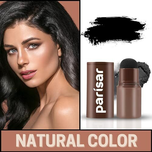Parisar Pharma Natural Hairline Powder, Hair Shading Sponge Pen, Hairline Shadow Powder Stick, Quick Hair Root Touch-Up - Black, 1 Count
