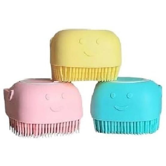 Wazdorf Body Scrubber With Soap Dispenser Brush, Silicone Exfoliating Brushes, Soft Body Exfoliator, Bath Loofah For Babies, Kids, Women, Men And Pets (Standard, 2, Count)