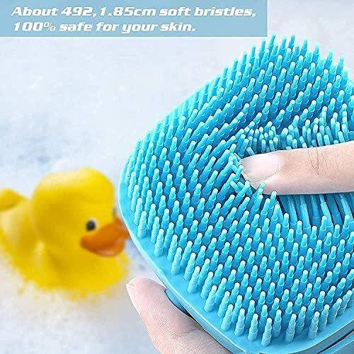 Wazdorf Body Scrubber With Soap Dispenser Brush, Silicone Exfoliating Brushes, Soft Body Exfoliator, Bath Loofah For Babies, Kids, Women, Men And Pets (Standard, 2, Count)