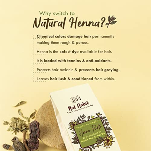 Nat Habit Ready-To-Apply Henna Paste And Organic Indigo Powder Combo  Natural Hair Color Combo For Black Hair, Henna & Indigo Leaf Powder For Rich Dark Brown And Fast Post-Henna Coloring, (Henna Pack Of 2 X 220G, Indigo Pack Of 1 X 85G)