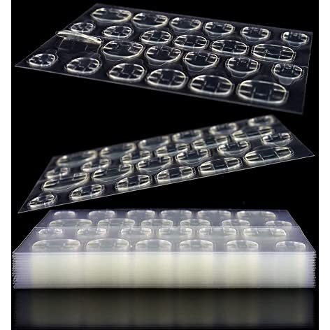 Anzailala 8 Sheets Double-Sided Nail Jelly Sticker Waterproof Breathable Glue Tabs Jelly Glue Adhesive Tabs Super Sticky Fake Nail Glue Stickers For Manicure(8 Sheets 192 Pcs, 6.2 Cm)