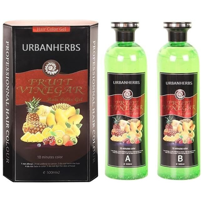 Fruit Vinegar Hair Dye Color For Both Men, Women, Natural & Ammonia Free Color Dye (Black) 1000 Ml