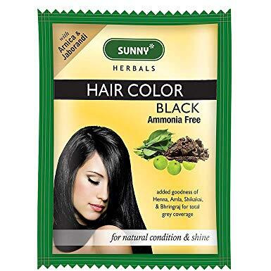 Sunny Herbals Hair Color Black With Unique Blend Of Henna, Amla, Shikakai & Bhringraj Herbs | Penetrates Every Strand And Colors From Root To Tip | Ammonia Free | Unisex Hair Color For All Hair Type, (Pack Of 6)