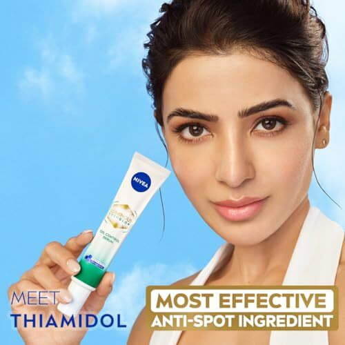 Nivea Luminous Even Glow Oil Control Face Serum With Thiamidol (60X More Effective Than Vitamin C), Salicylic Acid, Hyaluronic Acid, Green Tree Extracts For Dark Spots Reduction & Hydration| 40Ml