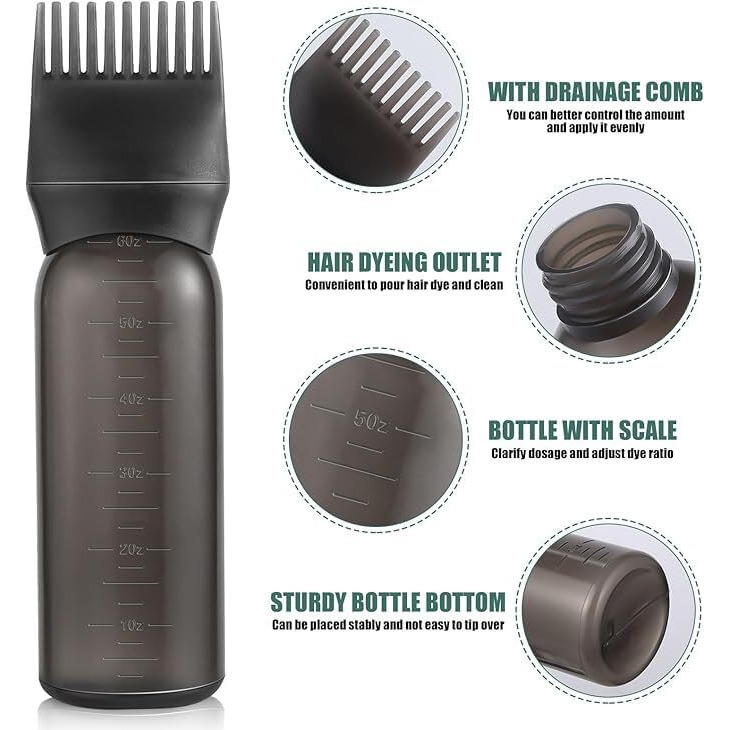 Insime Hair Oil Applicator Bottle With Comb Root Hair Oil Applicator For Scalp | Hair Oil Dispenser Bottle Hair Oil Bottle Empty Hair Root Applicator Bottle For Hair Oiling & Hair Dye Application Tool