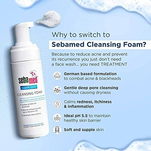 Sebamed Clear Face Cleansing Foam For Acne Prone Skin, 150Ml