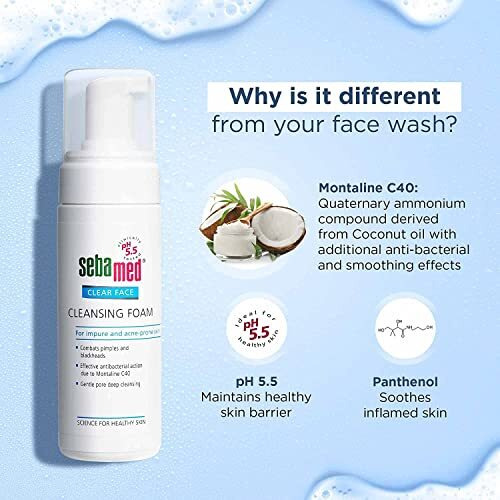 Sebamed Clear Face Cleansing Foam For Acne Prone Skin, 150Ml