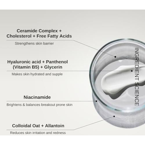 The Formularx Barrier Relief Ceramide Lightweight Moisturizer With Niacinamide & Hyaluronic Acid | For Oily, Combination, Dehydrated, Acne Prone, Sensitive Skin | 50 Gram