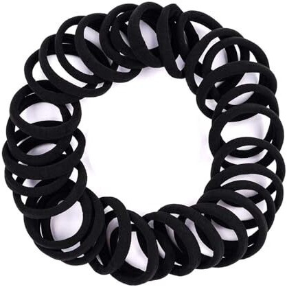 Temperia (20 Pcs) Hair Band For Women & Girls - Premium Rubber Band - Elastic Ponytail Hairband Ties Accessories - Black (Dn01)