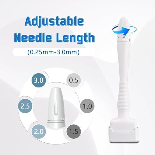 Morton Davies 140 Titanium Adjustable Micro Needles Facial Derma Roller Kit For Skin Repair, Face, Hair & Beard Growth