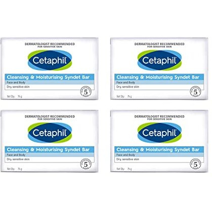 Cetaphil Cleansing And Moisturising Syndet Bar, Shea Butter, 300 G, Pack Of 4