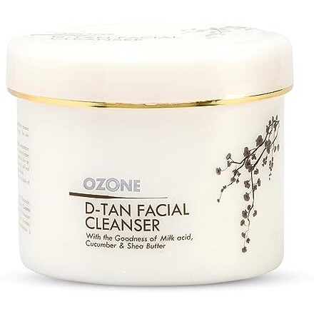 Ozone D-Tan Facial Cleanser | Enriched With Cucumber, Shea Butter & Milk | Detan Face Cleanser For Men & Women | All Skin Types, Tan Removal, Soft, Smooth & Uneven Skin Tone | 250Gm