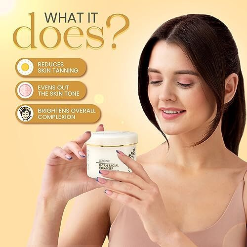 Ozone D-Tan Facial Cleanser | Enriched With Cucumber, Shea Butter & Milk | Detan Face Cleanser For Men & Women | All Skin Types, Tan Removal, Soft, Smooth & Uneven Skin Tone | 250Gm