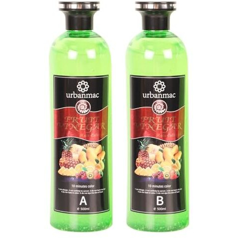 Urbanmac Fruit Vinegar Gel Hair Color Natural Hair Color Dye For Black Hair Dye(500Ml X 2) - Black